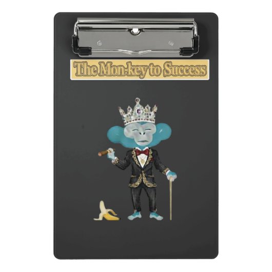 The Mon-key To success gift  Mini Klemmbrett (Vorderseite)