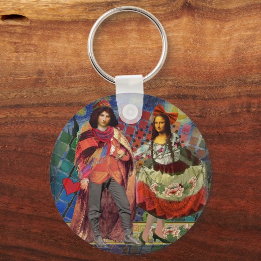 The Mona Lisa in Love Schlüsselanhänger (Vorderseite)