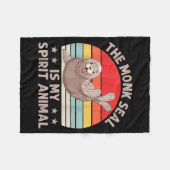 The Monk Seal Is My Srit Animal Caribbean Monk Sea Fleecedecke (Vorderseite (Horizontal))