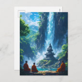 The Monks' Tranquil Ascent Feiertagspostkarte (Vorne/Hinten)