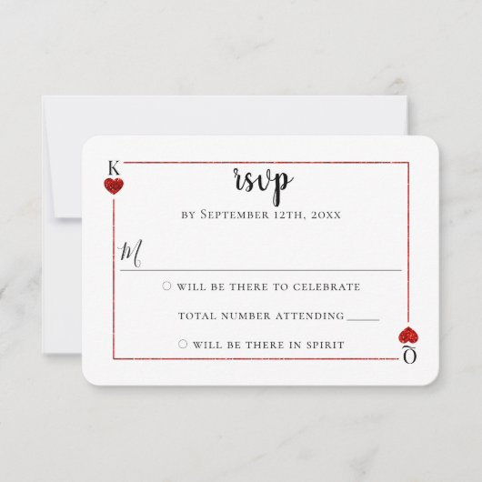 The Monogram Playing Card Wedding Collection RSVP (Vorderseite)