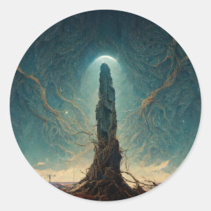 The Monolith 2 Fantasy Sci-Fi Art Runder Aufkleber