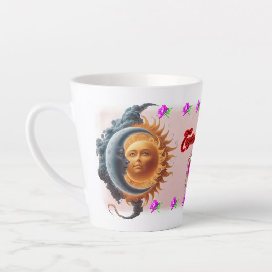The Moon and the Sun's on a Ceramic Coffee Milchtasse (Links)