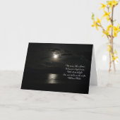 The Moon at Night Reflektions on water/with quote Karte (Gelbe Blume)