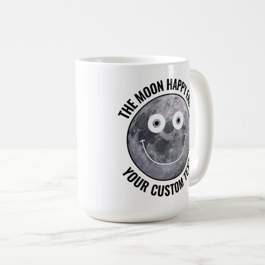 The Moon Happy Face Personalized Custom Large Mug Kaffeetasse (VorderseiteRechts)