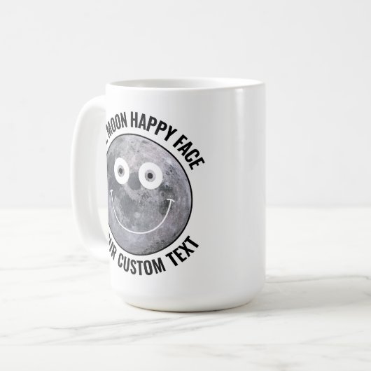 The Moon Happy Face Personalized Custom Large Mug Kaffeetasse (Vorderseite Links)
