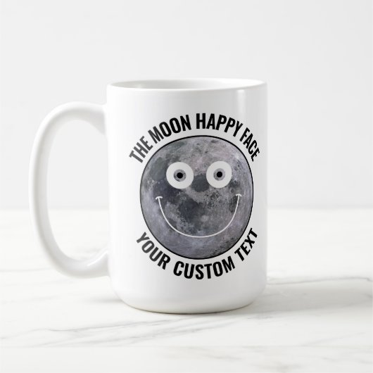 The Moon Happy Face Personalized Custom Large Mug Kaffeetasse (Links)