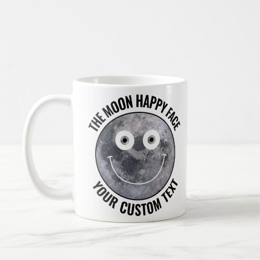The Moon Happy Face Personalized Custom Mug Kaffeetasse (Links)