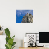 The moon rises and shines through the clouds poster (Heimbüro)