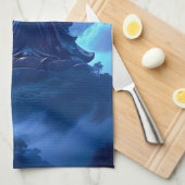 The Moon’s Blessing Over the Celestial Statue Geschirrtuch (Viertel Falte)