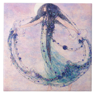 The Moonchild Retro Art Nouveau von Jessie M King Fliese