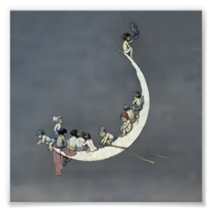 "The Moon's First Voyage" von W. Heath Robinson Fotodruck