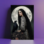 The Morrigan Goddess with Raven Dark Gothic Art Postkarte