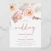 The Most Beautiful Wedding: Divine Blush Floral Folieneinladung (Vorderseite)