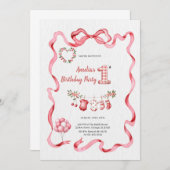 THE MOST CUTE PINK BIRTHDAY PARTY EINLADUNG (Vorne/Hinten)