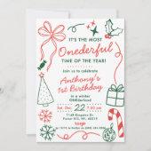 The Most Onederful Time Of The Year 1st Birthday Einladung (Vorderseite)