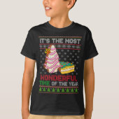 The Most Wonderful Time Of The Year Christmas Tree T-Shirt (Vorderseite)