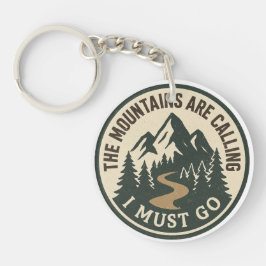 The Mountains Are Calling – Adventure Hiking Badge Schlüsselanhänger