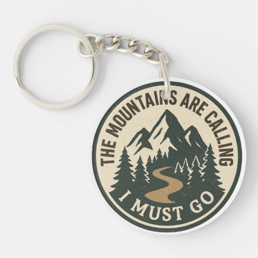 The Mountains Are Calling – Adventure Hiking Badge Schlüsselanhänger (Vorderseite)