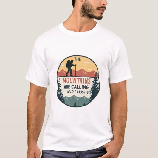 The Mountains Are Calling And I Must Go | Retro T-Shirt (Vorderseite)