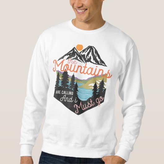 The Mountains Are Calling Vintage Hiking Adventure Sweatshirt (Vorderseite)
