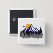 The mountains graphic hiking button (Vorne & Hinten)