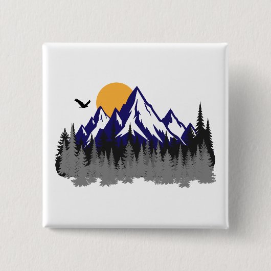 The mountains graphic hiking button (Vorderseite)