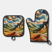 The Mountains Ofenhandschuh & Topflappen-Set (Vorderseite)