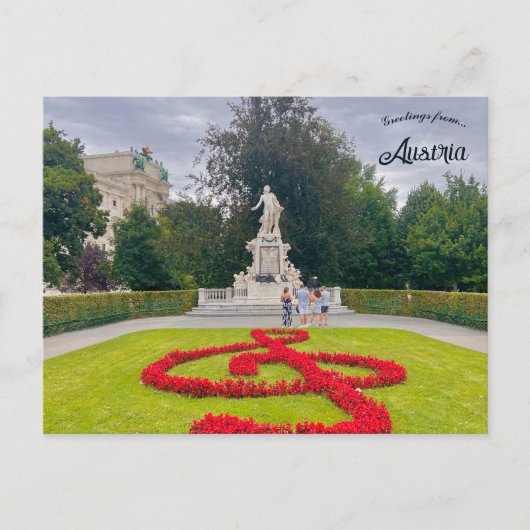 The Mozart Monument in Vienna Austria Postkarte (Vorderseite)