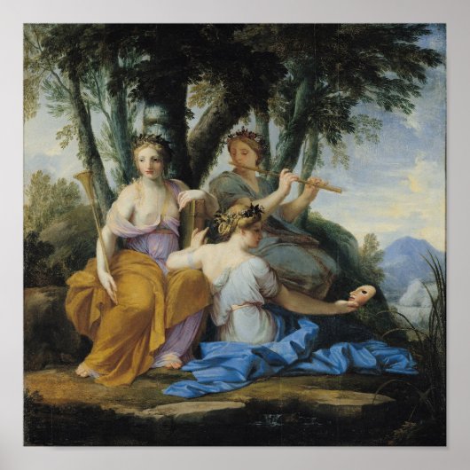 The Muses, Clio, Euterpe and Thalia, c.1652-55 Poster (Vorne)