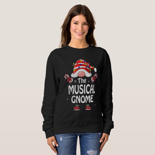 The Musical Gnome Tree Light Buffalo Plaid Christm Sweatshirt (Vorne ganz)