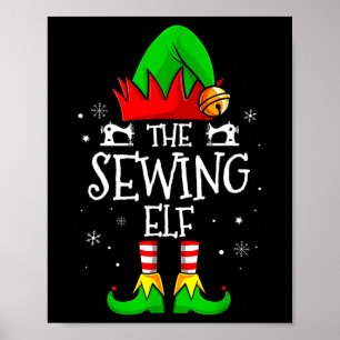 The Nähen Elf Matching Family Weihnachten-Frau Poster