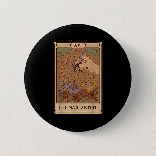 The Nail Artist Tarot Card Mystical Nail Tech Zodi Button (Vorderseite)