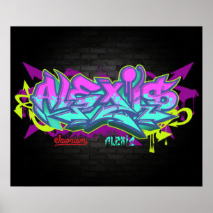 The name Alexis in graffiti Poster