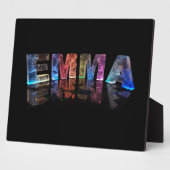 The Name Emma in 3D Lights Fotoplatte (Seite)