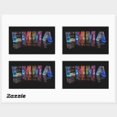 The Name Emma in 3D Lights Rechteckiger Aufkleber (Blatt)