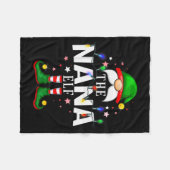 The Nana Elf Christmas Family Pajama Party  Fleecedecke (Vorderseite (Horizontal))