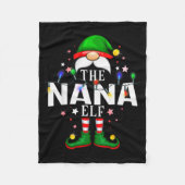 The Nana Elf Christmas Family Pajama Party Fleecedecke (Vorderseite)