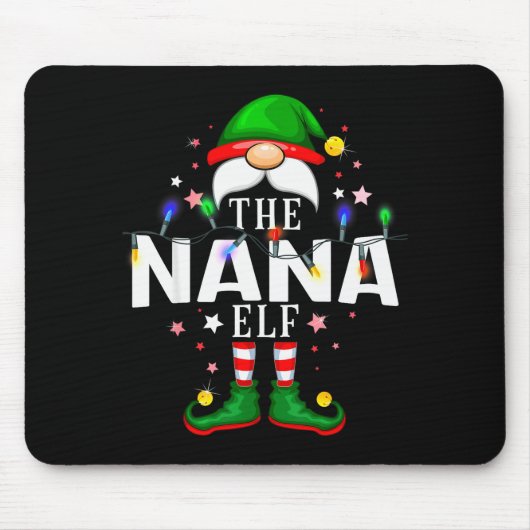 The Nana Elf Christmas Family Pajama Party Mousepad (Vorne)