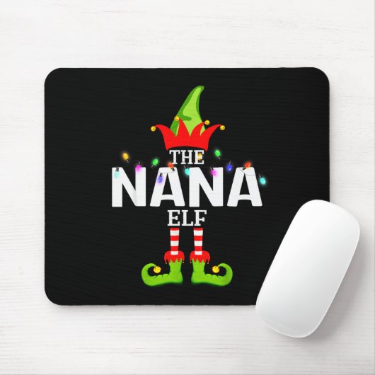 The Nana Elf Christmas Matching Pajamas Mousepad (Mit Mouse)