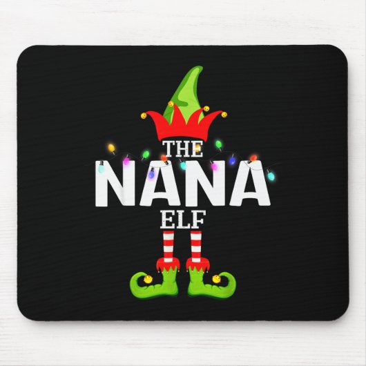 The Nana Elf Christmas Matching Pajamas Mousepad (Vorne)