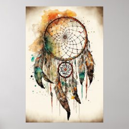 The Native American Dreamcatcher Art Print Poster