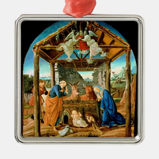 The Nativity, famous painting by Sandro Botticelli Ornament Aus Metall (Vorne)
