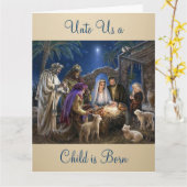 The Nativity of Baby Jesus Christmas Greetings Karte (Gelbe Blume)