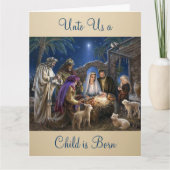 The Nativity of Baby Jesus Christmas Greetings Karte (Vorderseite)