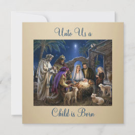 The Nativity of Baby Jesus Christmas Greetings Karte