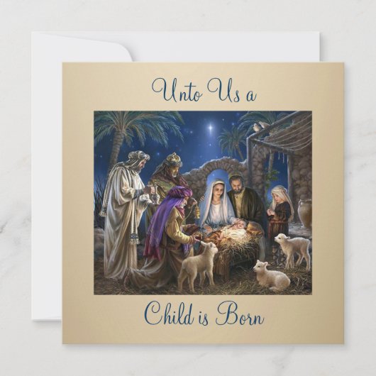 The Nativity of Baby Jesus Christmas Greetings Karte (Vorderseite)