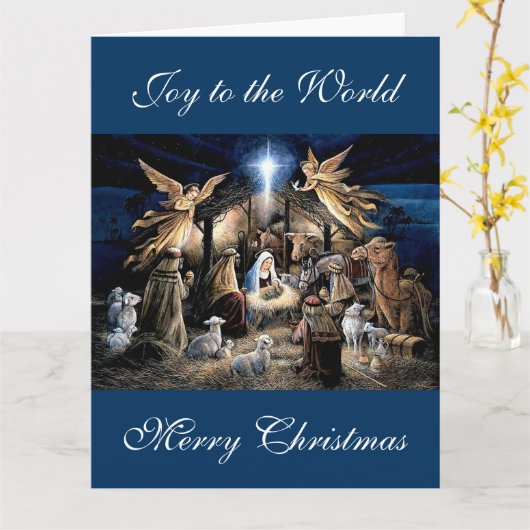 The Nativity of Baby Jesus Christmas Greetings Karte (Gelbe Blume)