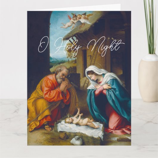 The Nativity of Baby Jesus Christmas Greetings Karte (Vorderseite)