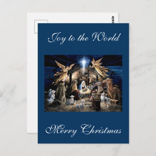 The Nativity of Baby Jesus Christmas Greetings Postkarte (Vorne/Hinten)